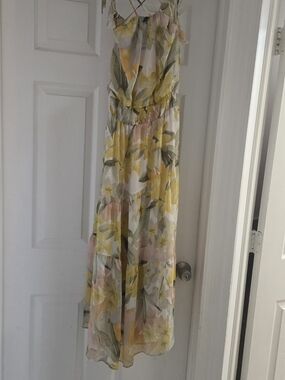 Zara Yellow Floral Chiffon Dress